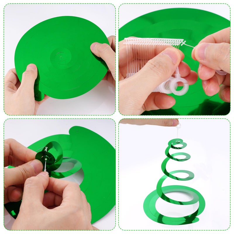 Yymobt Green Ceiling Swirl Foil Decorations Hanging Plastic Streamer Themed Swirl Party for St. Patricks Day Spring Summer Celebration Party Supplies, Pack of 28 - Image 4